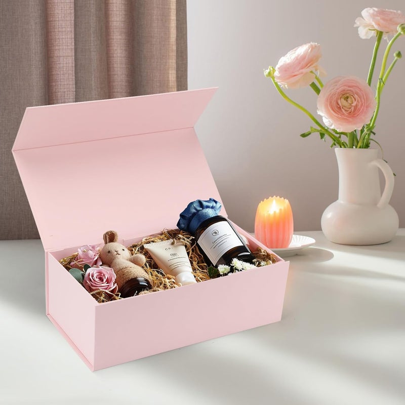 Ditwis 4 Pack 12x6x4 Inches Gift Boxes with Magnetic Closure Lids, Pink Magnetic Box for Wedding, Groomsmen Bridesmaid Proposal, Birthdays, Mother's Day - Image 5
